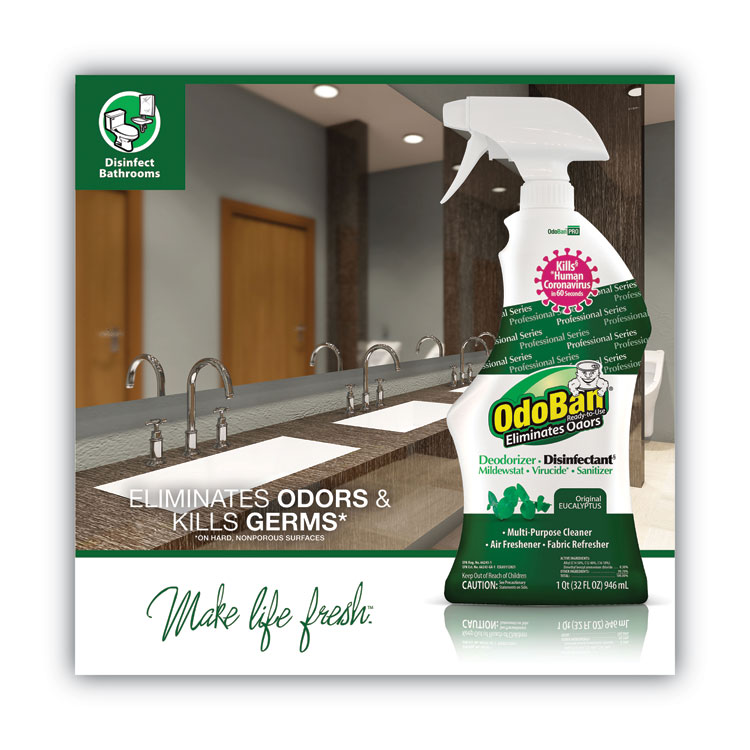 CLEAN CONTROL CORPORATION RTU Odor Eliminator and Disinfectant, Eucalyptus, 32 oz Spray Bottle, 12/Carton (ODO910062Q12)