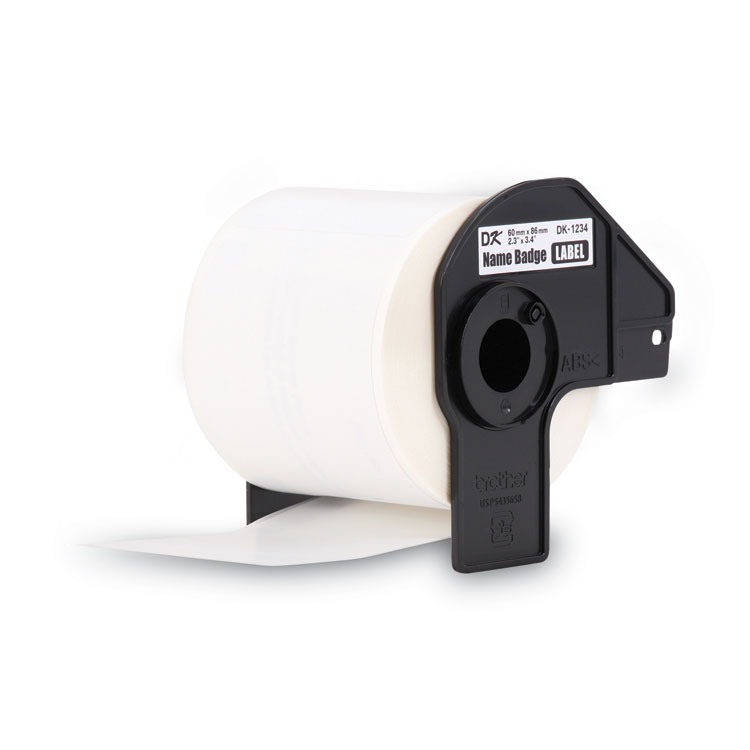 BROTHER INTL. CORP. Die-Cut Name Badge Labels, 2.3" x 3.4", White, 260 Labels/Roll (BRTDK1234)
