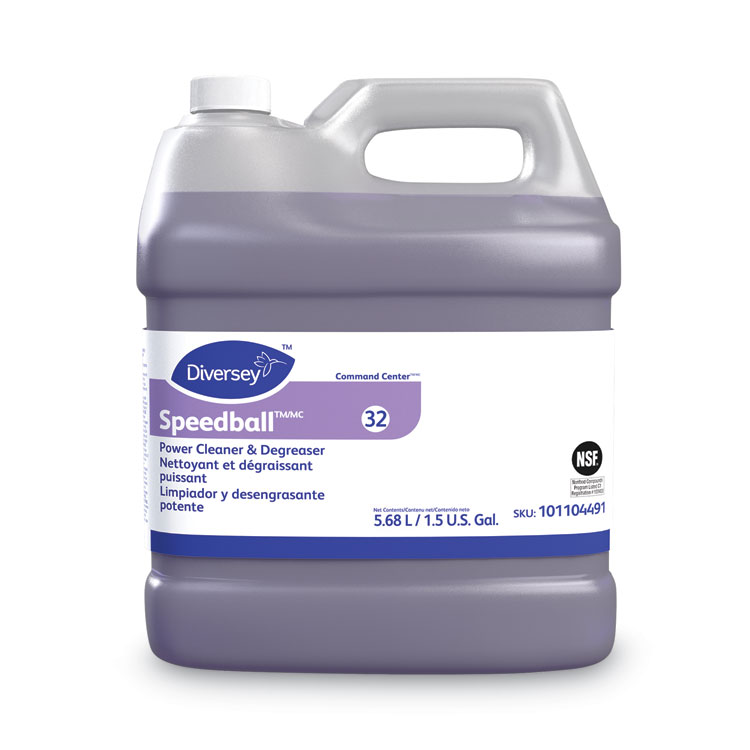 DIVERSEY Speedball Power Cleaner and Degreaser, Citrus Scent, 1.5 gal, Bottle, 2/Carton (DVS101104491)