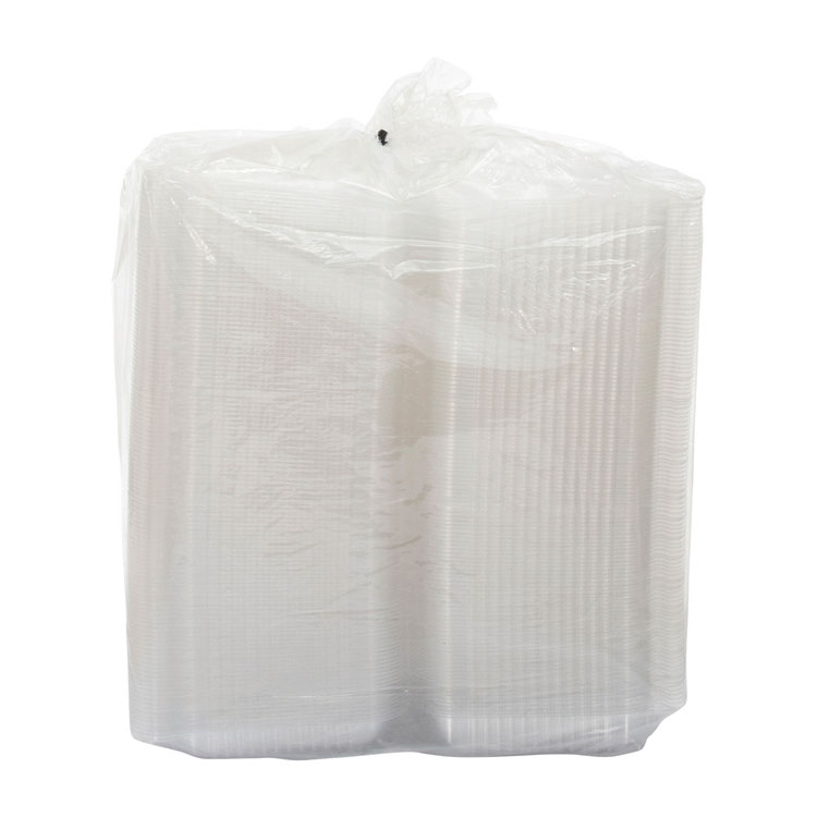 DART StayLock Clear Hinged Lid Containers, 9.4 x 6.8 x 2.1, Clear, Plastic, 250/Carton (DCCC30UT1)