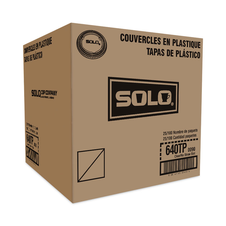 DART Non-Vented Cup Lids, Fits 12 oz Cold Cups, Plastic, Clear, 2,500/Carton (DCC640TP)