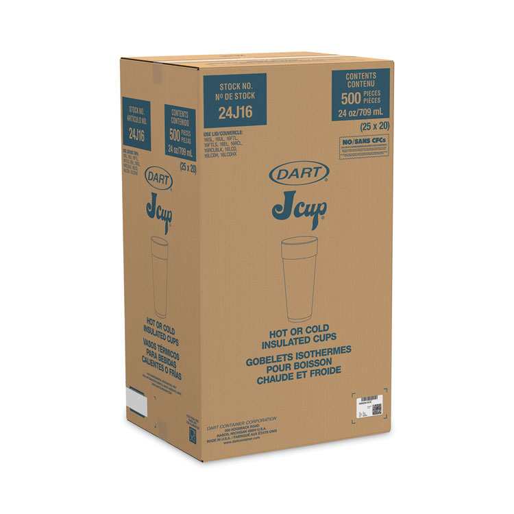 DART Horizon Hot/Cold Foam Drinking Cups, 24 oz, Mauve, 20/Bag, 25 Bags/Carton (DCC24J16H)