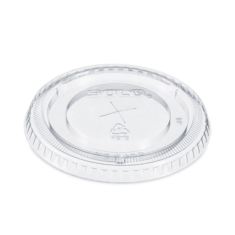 DART PETE Flat Straw-Slot Cold Cup Lids, Fits 12 oz Cold Cups, Plastic, Clear, 100/Pack, 25 Packs/Carton (DCC640TS)