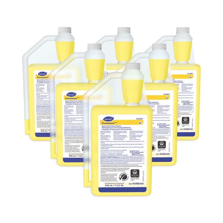 DIVERSEY Prominence Heavy-Duty Floor Cleaner, Fruity Scent, 32 oz. AccuMix Bottle (DVS94996440)