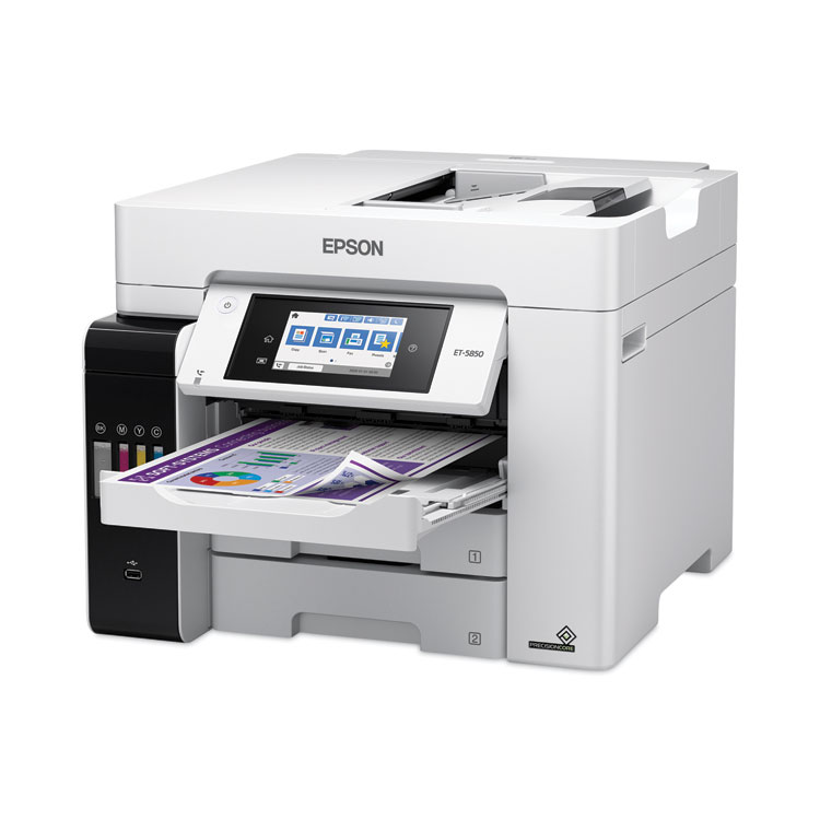 EPSON AMERICA, . EcoTank  Pro ET-5850 All-in-One Supertank Printer, Copy/Fax/Print/Scan (EPSC11CJ29201C)