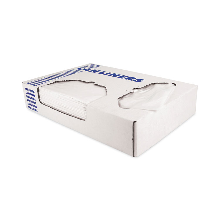 HERITAGE High-Density Waste Can Liners, 56 gal, 22 mic, 43" x 48", Natural, Flat Pack, 200/Carton (HERZ8648VN)