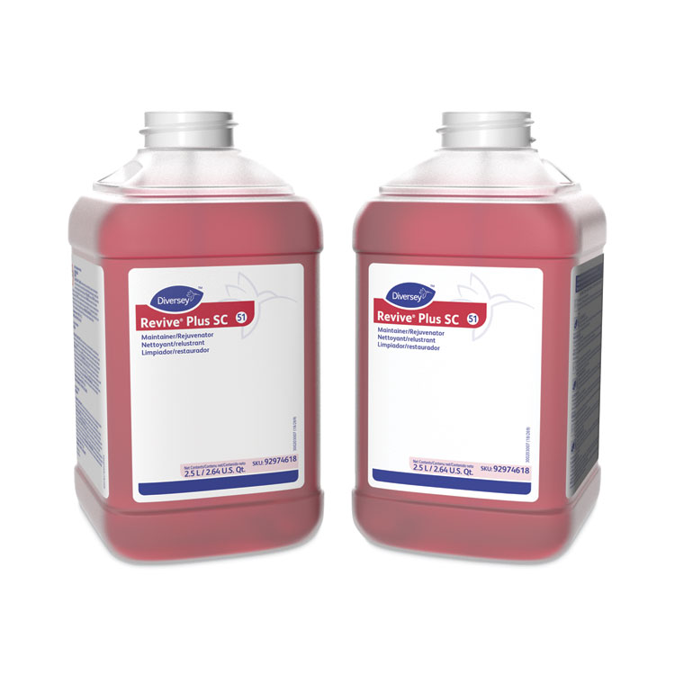 DIVERSEY Revive Plus Super Concentrate Floor Maintainer/Rejuvenator, Citrus, 2.6 qt Bottle, 2/Carton (DVS92974618)