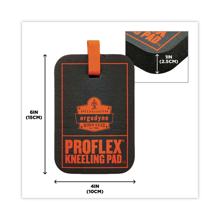 ERGODYNE CORPORATION ProFlex 365 Mini Foam Kneeling Pad, Carabiner, 1", Mini, Black (EGO18565)