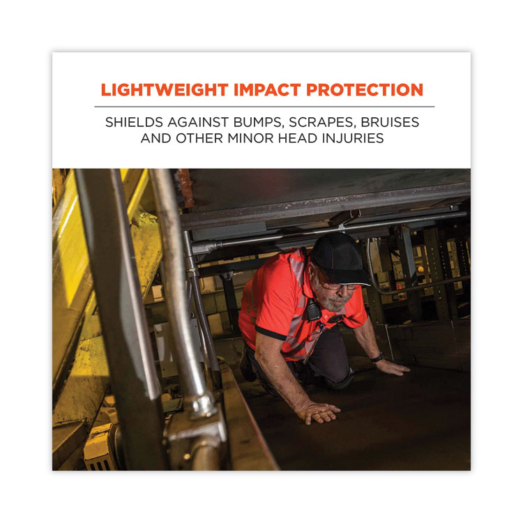 ERGODYNE CORPORATION Skullerz 8946 Baseball Cap with Bump Cap Insert, OS, Black (EGO23402)