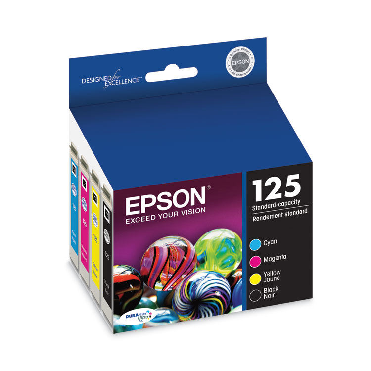 EPSON AMERICA, . T125120BCS (T125) DURABrite Ultra Ink, 945 Page-Yield, Black/Cyan/Magenta/Yellow (EPST125120BCS)