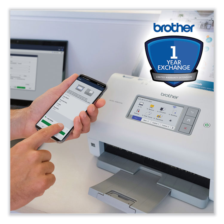 BROTHER INTL. CORP. One-Year Exchange Warranty Extension for Brother ADS-4900W (BRTES3741EPSP)