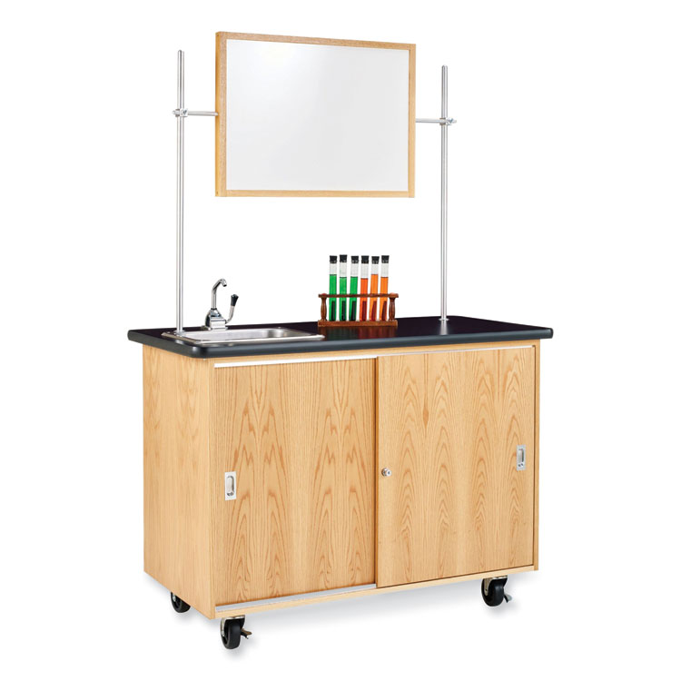 DIVERSIFIED WOODCRAFTS, . Economy Mobile Lab Table, Rectangular, 48w x 24d x 36h, Black (DVW4111K)