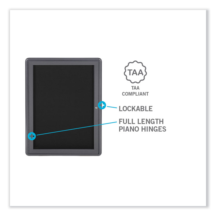 GHENT MANUFACTURING, Enclosed Letterboard, 24.13" x 33.75", Burgundy Surface, Powder-Coated Gray Aluminum Frame (GHEOVG1BBG)