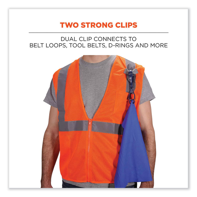 ERGODYNE CORPORATION Squids 3400MD Metal Detectable Dual Clip Glove Clip Holder, 1 x 1 x 6.5, Acetal Copolymer, Deep Blue (EGO19132)