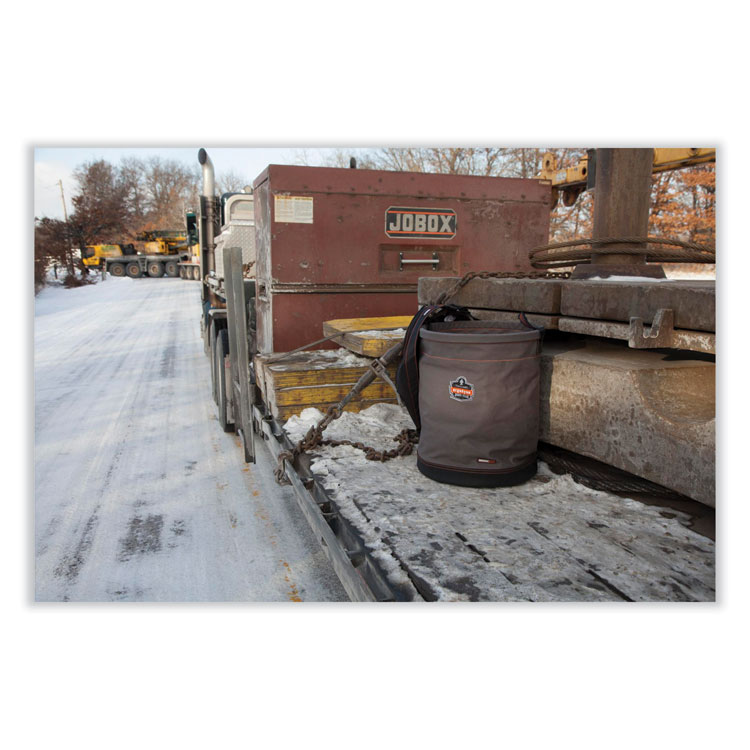 ERGODYNE CORPORATION Arsenal 5945T Extra-Large Swiveling Carabiner Canvas Hoist Bucket and Top, 150 lb, Gray (EGO14845)