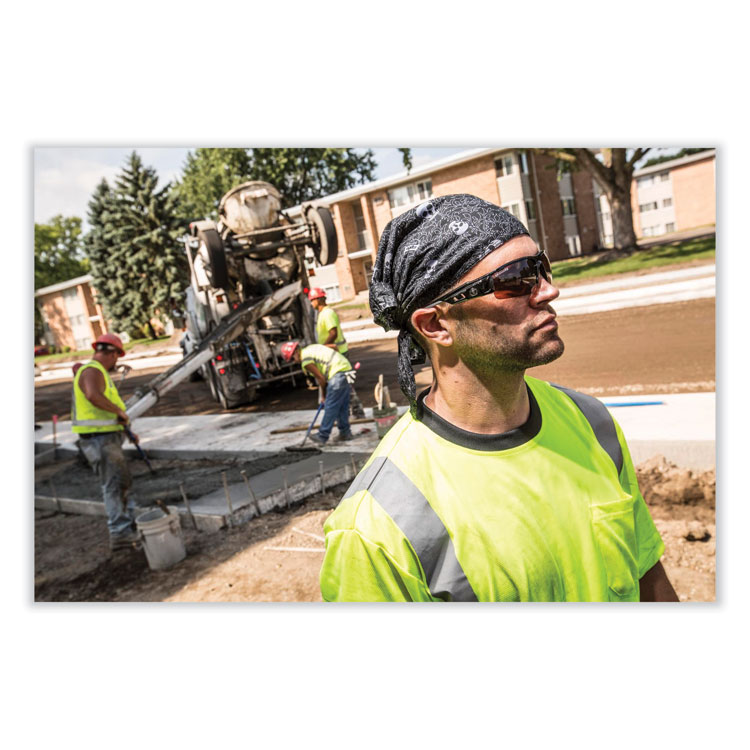 ERGODYNE CORPORATION Chill-Its 6710CT Cooling PVA Tie Bandana Triangle Hat, One Size Fits Most, Black (EGO12585)