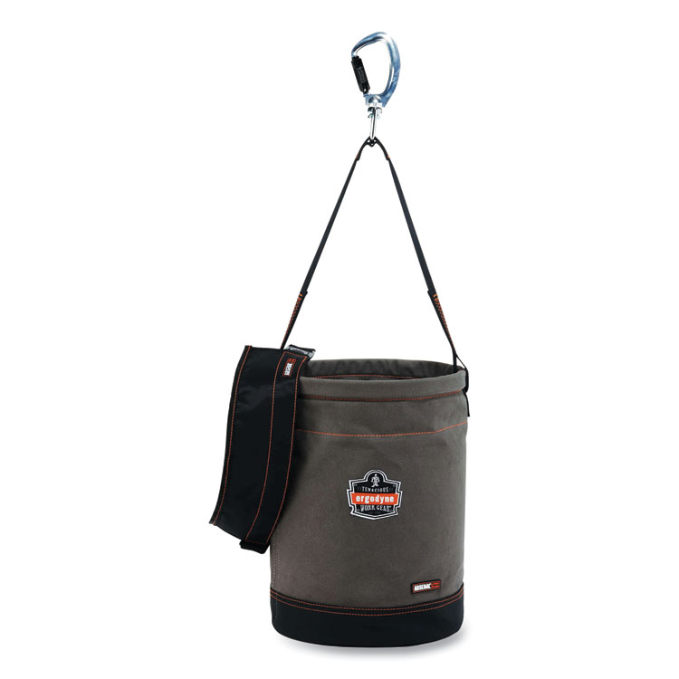 ERGODYNE CORPORATION Arsenal 5940T Swiveling Carabiner Canvas Hoist Bucket and Top, 150 lb, Gray (EGO14840)