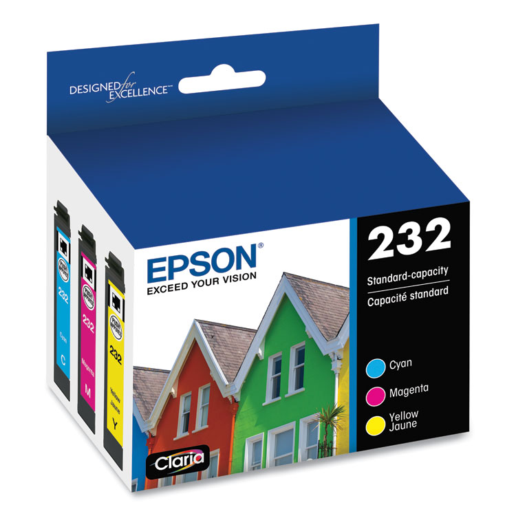 EPSON AMERICA, . T232520S (T232) Claria Ink, 165 Page-Yield, Cyan/Magenta/Yellow (EPST232520S)