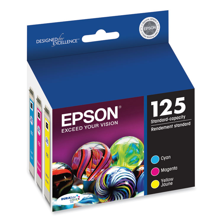 EPSON AMERICA, . T125520-S (125) DURABrite Ultra Ink, Cyan; Magenta; Yellow (EPST125520S)