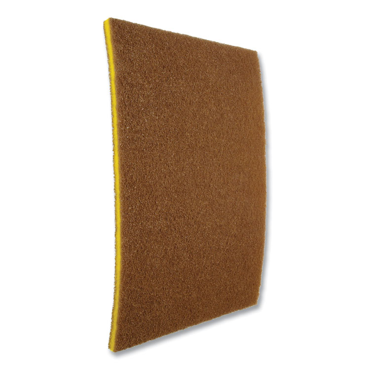 3M/COMMERCIAL TAPE DIV. Clean and Shine Pad, 20 x 14, Brown/Yellow, 5/Carton (MMM09555)