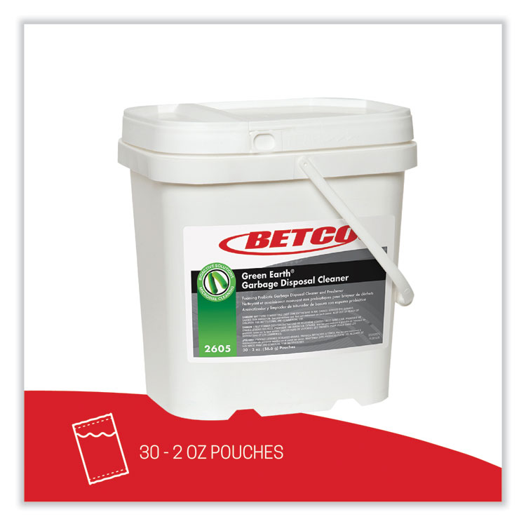 BETCO CORPORATION Green Earth Garbage Disposal Cleaner, Fruity Scent, 2 oz Packet, 30/Carton (BET2605P5700)