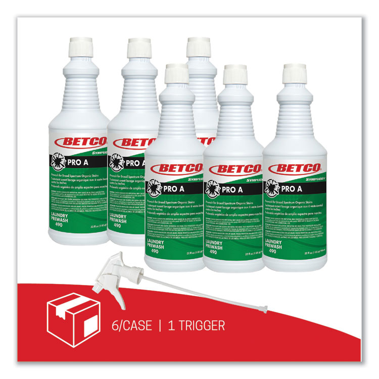 BETCO CORPORATION Symplicity Pro A Prewash/Spotter, Citrus Scent, 32 oz Bottle, 6/Carton (BET4901600)