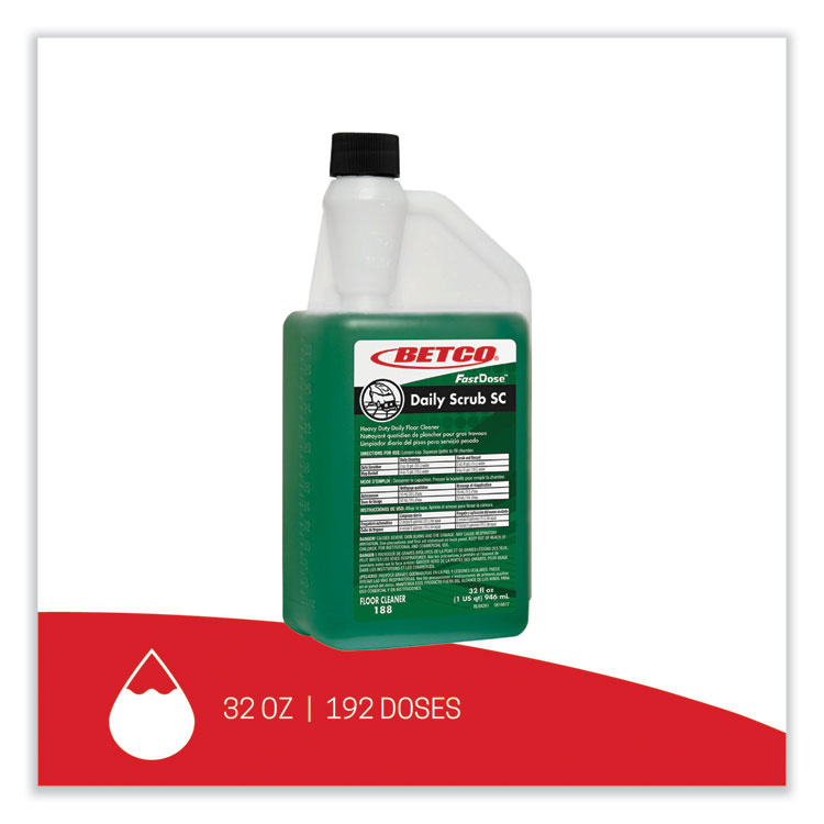 BETCO CORPORATION Daily Scrub SC Floor Cleaner, Characteristic Scent, 32 oz Bottle, 6/Carton (BET1884800)