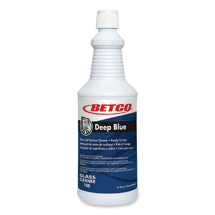 BETCO CORPORATION Deep Blue Glass and Surface Cleaner, Ammonia Scent, 32 oz Bottle, 12/Carton (BET1081200)