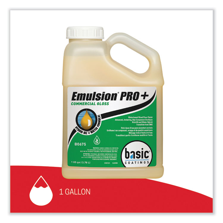 BETCO CORPORATION Emulsion Pro+ Floor Finish and Sealer, 1 gal Bottle, 4/Carton (BETB06754312)
