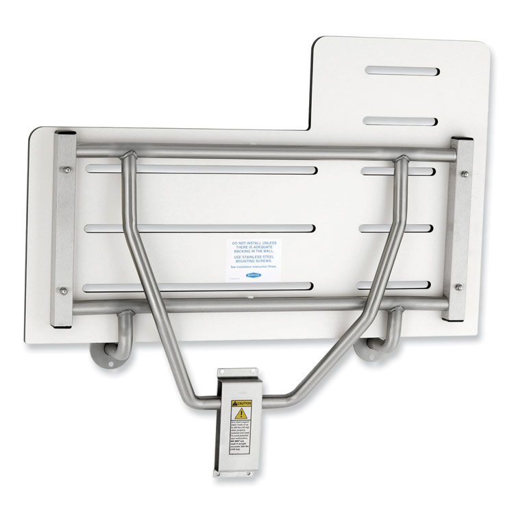 BOBRICK WASHROOM Reversible Folding Shower Seat, White/Stainless Steel (BOB5181)