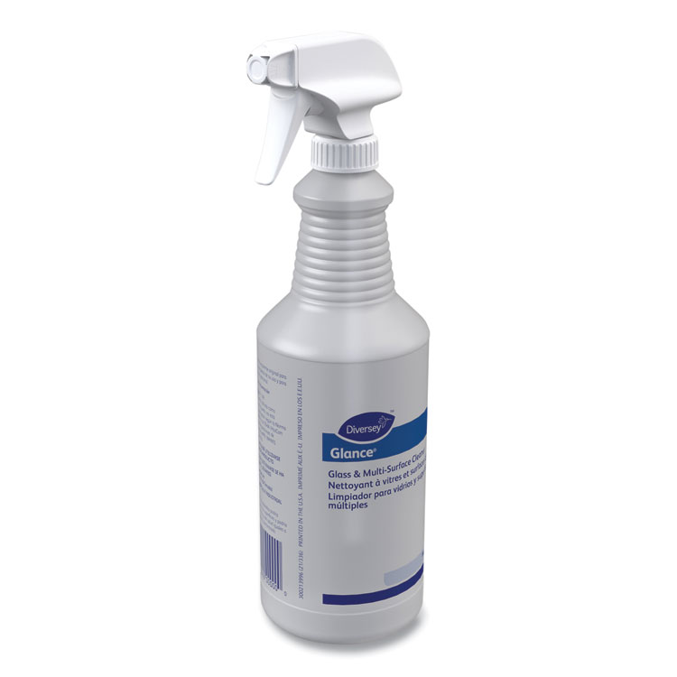 DIVERSEY Glance Glass and Multi-Surface Cleaner Spray Bottle, 32 oz, Clear, 12/Carton (DVOD1231138)