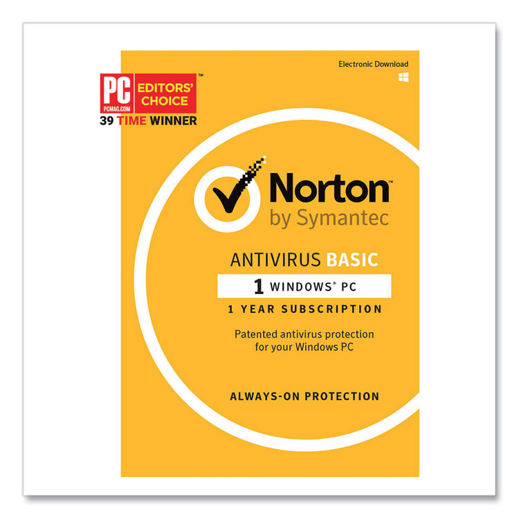 SYMANTEC CORPORATION AntiVirus Basic Software, For 1 User (NTN21366381)