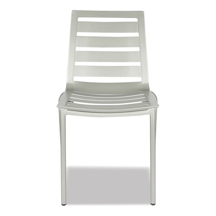 JMC FURNITURE Zarco Series Side Chair, Outdoor-Seating, Supports Up to 300 lb, 18" Seat Height, Silver Seat, Silver Back, Silver Base (JMCZARCOSCSLV)