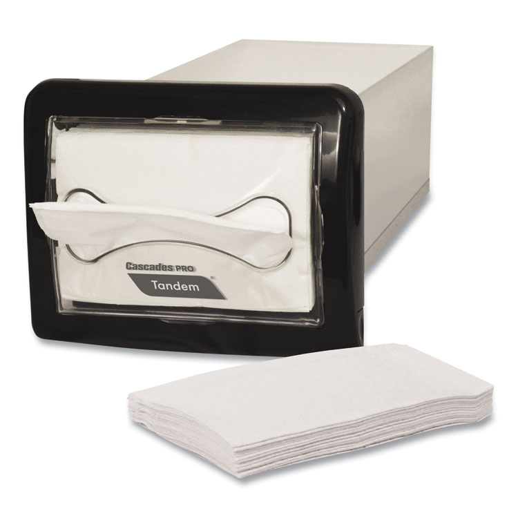 CASCADES TISSUE GROUP Tandem In-Counter Interfold Napkin Dispenser, 8.63 x 18 x 6.5, Black (CSDC450)