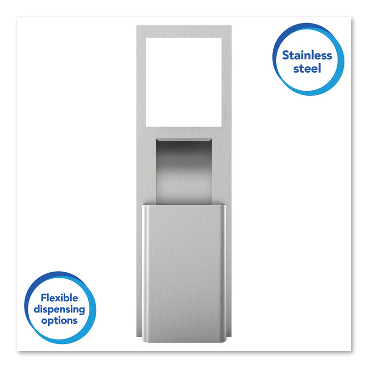 KIMBERLY CLARK MOD Stainless Steel Recessed Wall Unit with Trash Receptacle, 11 x 4.5 x 54.5 (KCC35370)