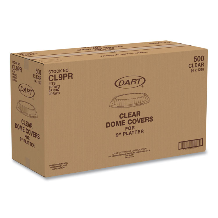 DART Dome Covers for Dinnerware, Clear, Plastic, 125/Bag, 4 Bags/Carton (DCCCL9PR)