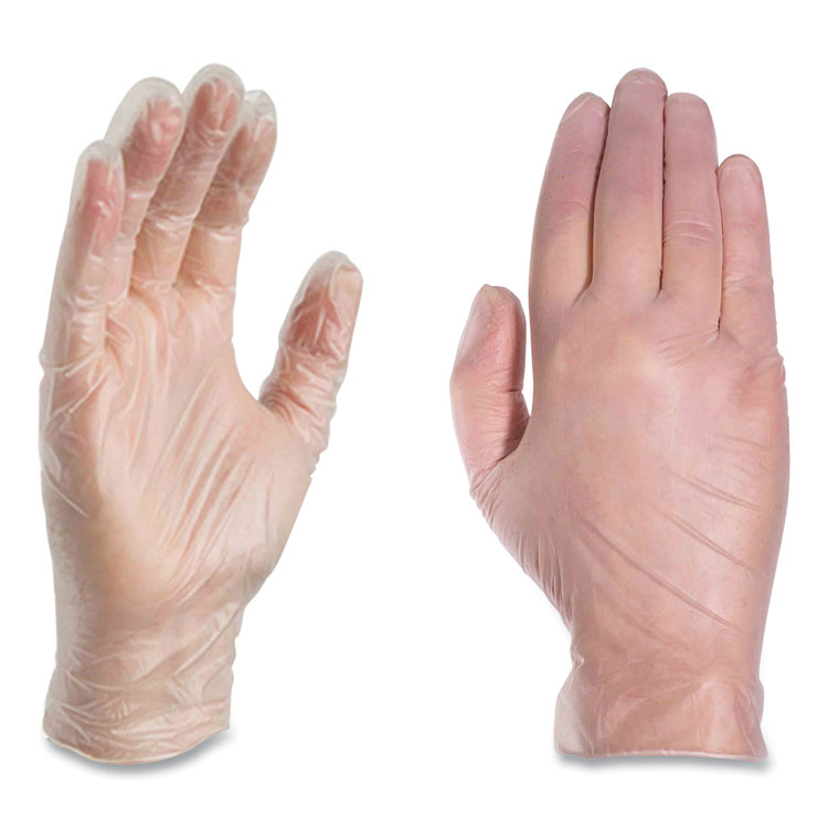 AMMEX CORPORATION Industrial Vinyl Gloves, Powder-Free, Large, 3 mil Thick, 9.5" Long, Clear, 100/Box, 10 Boxes/Carton (AXCGPX346100CT)
