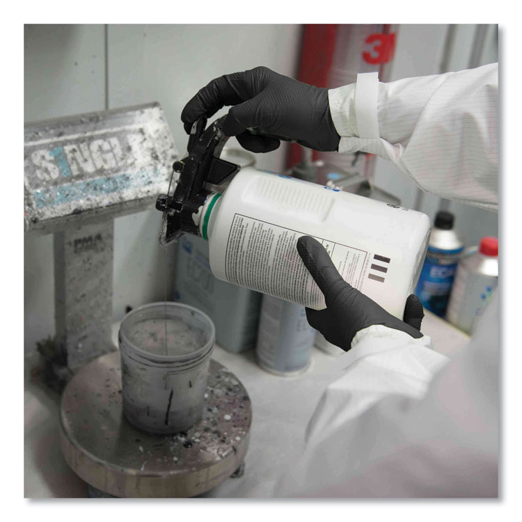 AMMEX CORPORATION Heavy-Duty Industrial Nitrile Gloves, Powder-Free, XX-Large, 6 mil Thick, 9.5" Long, Black, 100/Box, 10 Boxes/Carton (AXCGWBN49100)