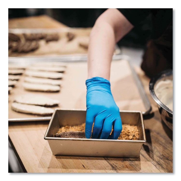 AMMEX CORPORATION Industrial Nitrile Gloves, Powder-Free, X-Large, 3 mil Thick, 9.5" Long, Blue, 100/Box, 10 Boxes/Carton (AXCX348100)