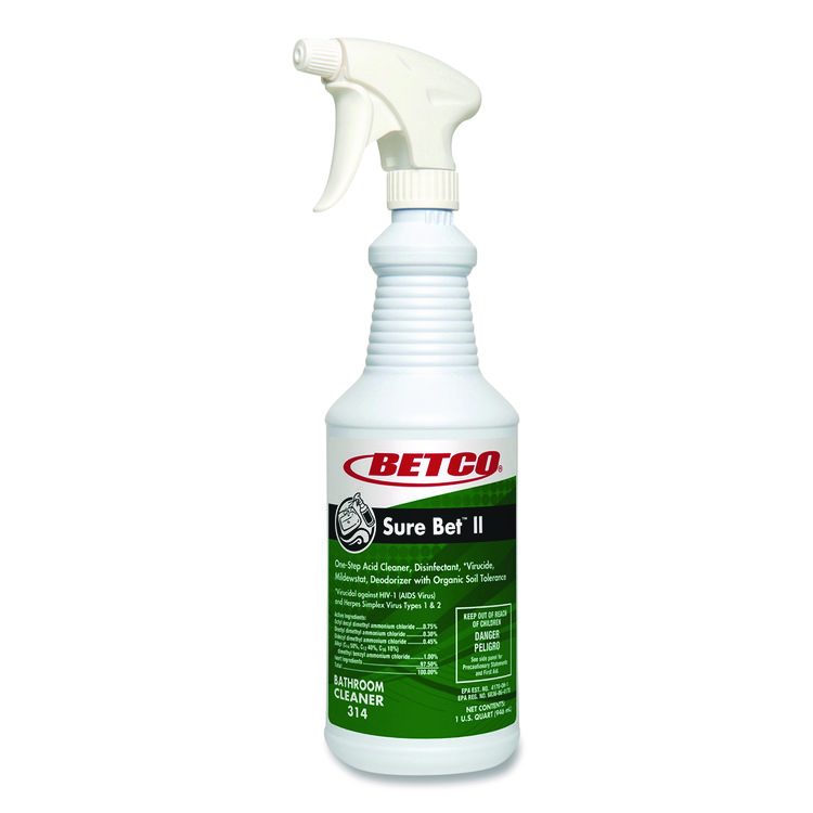 BETCO CORPORATION Sure Bet II Foaming Disinfectant, Citrus Floral Scent, 32 oz Bottle, 12/Carton (BET3141200)