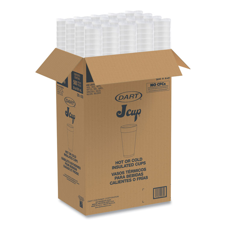 DART Breeze Hot/Cold Insulated Foam Drinking Cups, 20 oz, Red/White/Blue, 500/Carton (DCC20J16B)