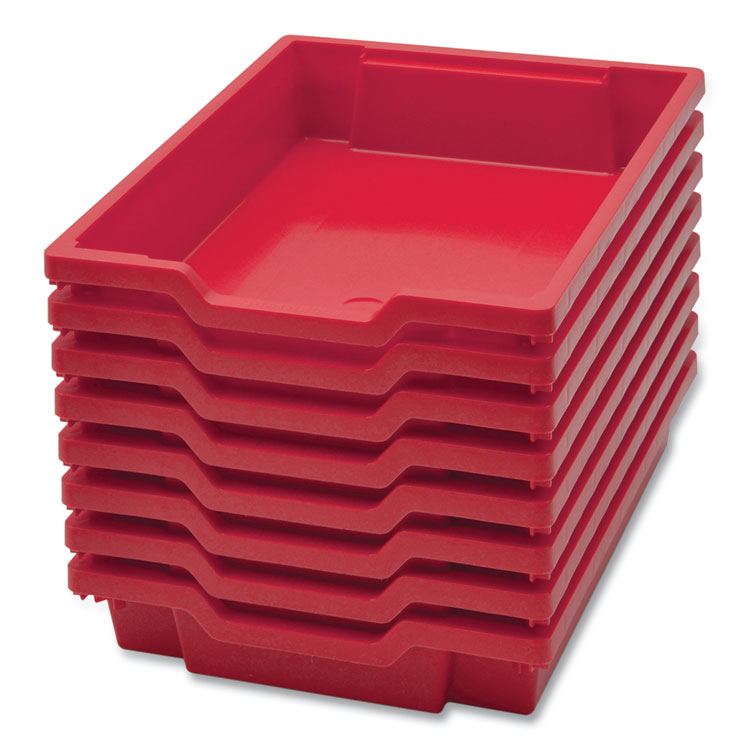 GRATNELLS USA, LLC F1 Shallow Trays for Gratnells Storage Frames and Trolleys, 1.85 gal Capacity, 12.28" x 16.81" x 3.25", Flame Red, 8/Pack (GTSFS0109P8)