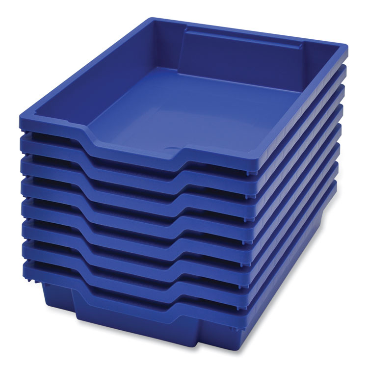 GRATNELLS USA, LLC F1 Shallow Trays for Gratnells Storage Frames and Trolleys, 1.85 gal Capacity, 12.28" x 16.81" x 3.25", Royal Blue, 8/Pack (GTSFS0106P8)